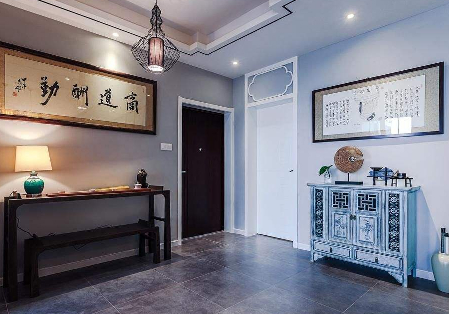 質樸中式玄關裝潢圖