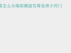 (墻面潮濕發(fā)霉怎么處理) 墻面潮濕發(fā)霉怎么辦墻面潮濕發(fā)霉處理小竅門